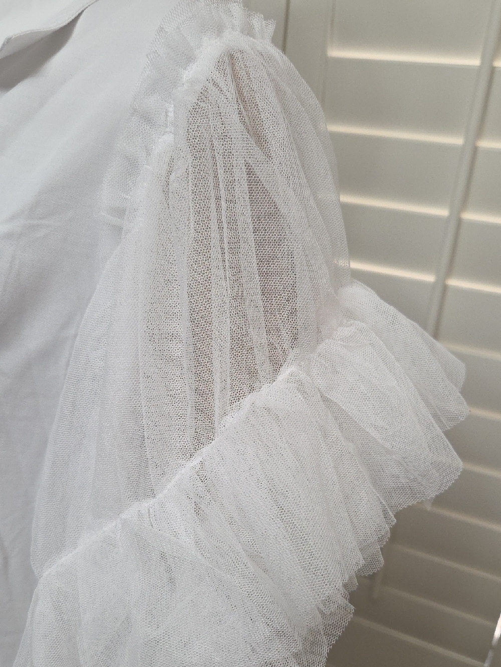 NWY Live 4 Truth White Sheer Tiered Maxi Shirt Dress with Ruffle Sleeves SZ L - Picture 7 of 13
